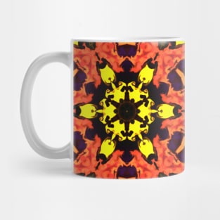 Psychedelic Kaleidoscope Yellow Orange and Purple Mug